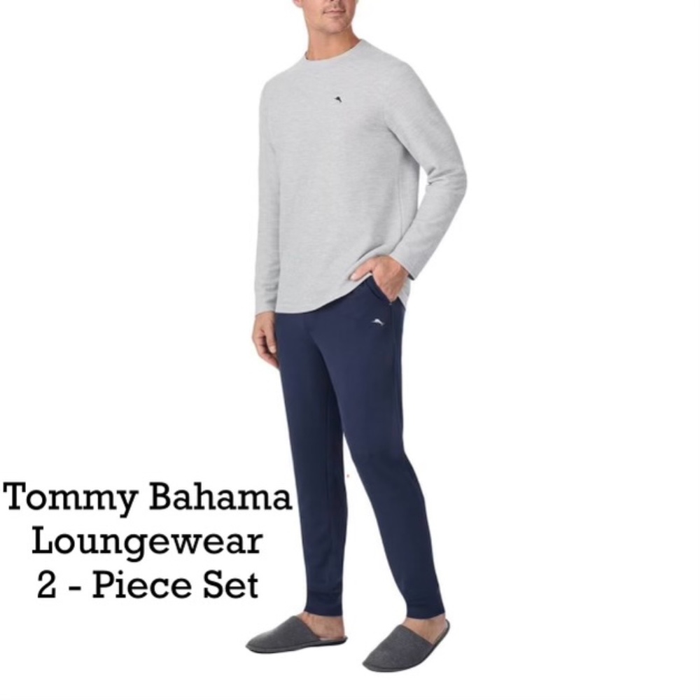 Tommy Bahama Men's Lounge Set With pockets Size XL Gray and blue New With Tags
